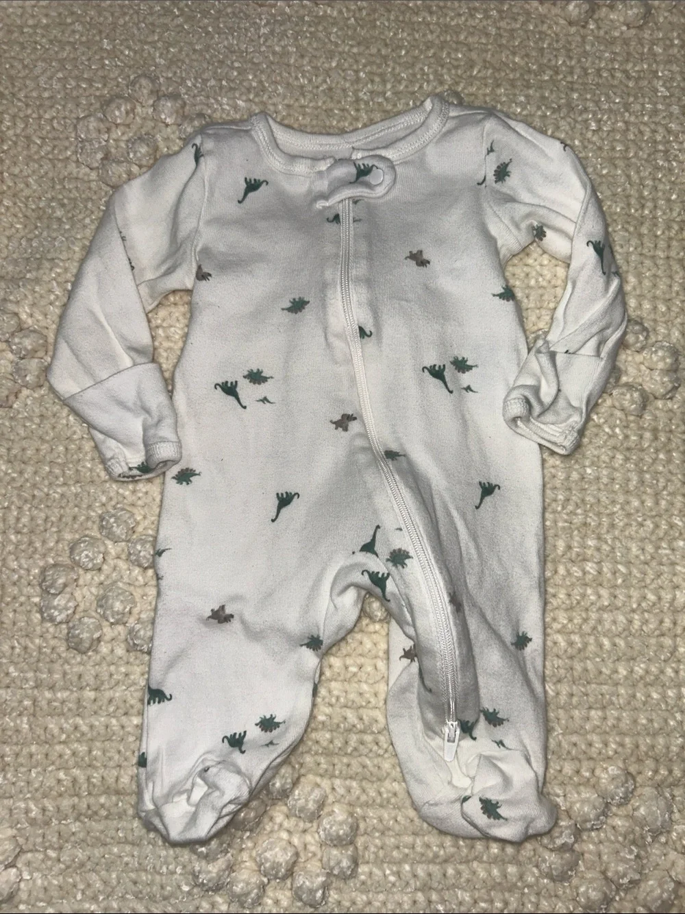 Carter's- Newborn Cotton Dinosaur Zip Footed Sleeper Pajama